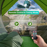 Portable Tent Ceiling Fans with Light and Remote Control, Power Bank, USB Battery Operated Camping Fan with Hanging Hook for Outdoor Canopy Tent, RV