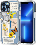 Case for Iphone 13 Pro, [Buffertech 6.6Ft Military-Grade Drop Protection] [Anti Peel off Tech] Clear TPU Bumper Phone Case Cover Design - Colorful Paw