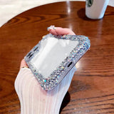 Designer Compatible with Iphone 14 Pro Max Bling Clear Case for Women,Cute Glitter Phone Case with Sparkle Rhinestone Diamond Camera Protection，Airbag Anti-Fall Crystal Hard Cover for Girl