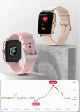 Tracker Watch for Android/Ios - IP68, Heart Rate/Blood Oxygen/Sleep Monitoring, 8 Sports Modes, Breath Training, Weather Updates - 1.69-Inch Display for Men and Women (Rose Gold)