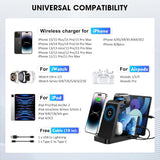 5 in 1 Charging Station for Multiple Devices Apple: Fast Wireless Charging Stand Dock for Iphone 15 14 13 12 Pro Max Apple Watch Airpods