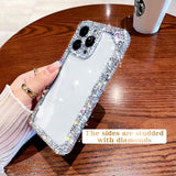 Designer Compatible with Iphone 14 Pro Max Bling Clear Case for Women,Cute Glitter Phone Case with Sparkle Rhinestone Diamond Camera Protection，Airbag Anti-Fall Crystal Hard Cover for Girl