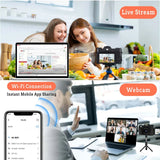 4K 48 Megapixel Autofocus Digital Camera with 3-Inch 180° Flip Screen Vlogging Camera, 16X Digital Zoom Digital Camera with Self-Timer Continuous Shooting Slow Motion Recording with Wifi with 52Mm Wide-Angle and Macro Lens, TF Card, Battery (Black/Pink)