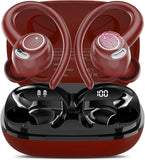 2024 Wireless Earphones with Earhooks, Hifi Stereo Deep Bass with ENC Mic, 40H Dual LED Display, IPX7 Waterproof Ear Bud for Small Ear Running/Workout