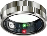 Smart Ring Health Tracker, Sleep Tracker Ring with Heart Rate, Waterproof Fitness Ring for Activity Monitoring/Steps/Distance/Calories,Air Gestures,Up to 7Day Battery,For Ios Android(Stylish Silver#8)
