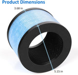 MK06 MK01 True HEPA Replacement Filter for AROEVE MK01 MK06 and Kloudi DH-JH01, Standard Version, Pack of 3