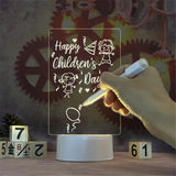 Acrylic Night Light Erasable Write Message Board Calendar Desktop Ornaments