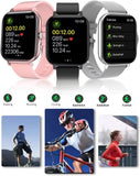 Tracker Watch for Android/Ios - IP68, Heart Rate/Blood Oxygen/Sleep Monitoring, 8 Sports Modes, Breath Training, Weather Updates - 1.69-Inch Display for Men and Women (Rose Gold)