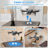 1080P HD Camera Foldable FPV Drone, Features One-Key Takeoff/Landing, 3D Flips, Altitude Hold, Speed Adjustment, Headless Mode, Includes 2 Batteries, Ideal 