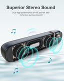 Portable Wireless Speaker Soundbar with 12 Hour Playtime, for Travel, Home Outdoor Party, BBQ (Black)