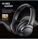 Hybrid Active Noise Cancelling Headphones, Wireless over Ear Bluetooth Headphones, 60H Playtime, Hi-Res Audio, Deep Bass, Memory Foam Ear Cups, for Travel, Home Office