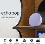 Echo Pop | Alexa Fits in Anywhere: Bedroom, Living Room, Bathroom, Office, and Small Spaces | Charcoal