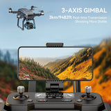 GPS Drones with 4K Night Vision, 3-Aix Gimbal, 2Mile Long Range, 75Mins Flight Time Professional Drone with 3 Battery, Auto Return+Follow Me+Fly Around+Beginner Mode for Kid