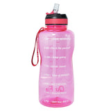 BuildLife 1.3L 2L Tritan Gallon Water Bottle With Straw Motivational Time Marker BPA Free Sports Fitness Jug Outdoor Gym Kettles