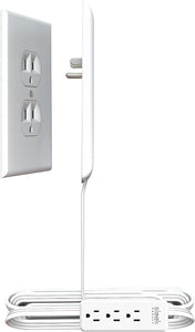  Ultra-Thin Outlet Concealer with Cord Concealer Kit, 3 Outlet, 3-Foot Cord, Universal Size, UL Certified (Ideal for Kitchens, Small Spots & behind Furniture)