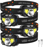 Headlamp Flashlight, 1200 Lumen Ultra-Light Bright LED Rechargeable Headlight with White Red Light,2Pack Waterproof Motion Sensor Head Lamp,8 Mode for Outdoor Camping Running Cycling Fishing