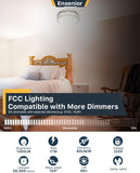 Glass 5CCT 10 Inch Hallway Light Fixtures Ceiling, LED Ceiling Light Flush Mount, 2700K-5000K, 17W 1350LM, Kitchen, Bathroom Ceiling Light Fixtures, Dimmable, Brushed Nickel–Fcc Listed